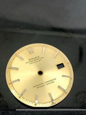 Rolex Datejust Replacement Champagne Dial Stick Hour Marks 1601 36mm Steel